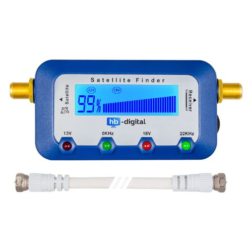 hb-digital Satellite Finder with Digital LCD Display and Sound Signal + F Connection Cable + German Instructions Satellite Finder
