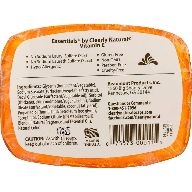 Clearly Natural Glycerine Bar Soap Vitamin E - 4 oz, 12 pack