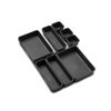 Madesmart 8-Piece Interlocking Bin Pack for Drawer Organization, Plastic Interlocking Junk Drawer Organizer Tray, Granite