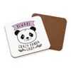 Beware Crazy Panda Lady Coaster Drinks Mat