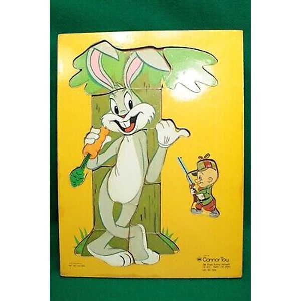 Vintage 1971 Bugs Bunny Connor Toy Wooden Tray Puzzle