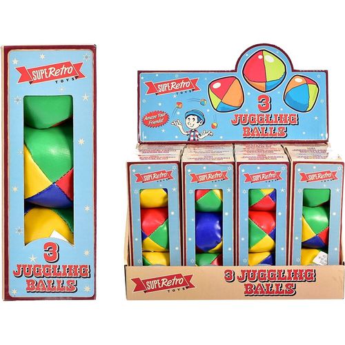 Celino® 3 PACK RETRO COLOURED JUGGLING BALLS CIRCUS CLOWN LEARN TO JUGGLE GIFT TOY GAME