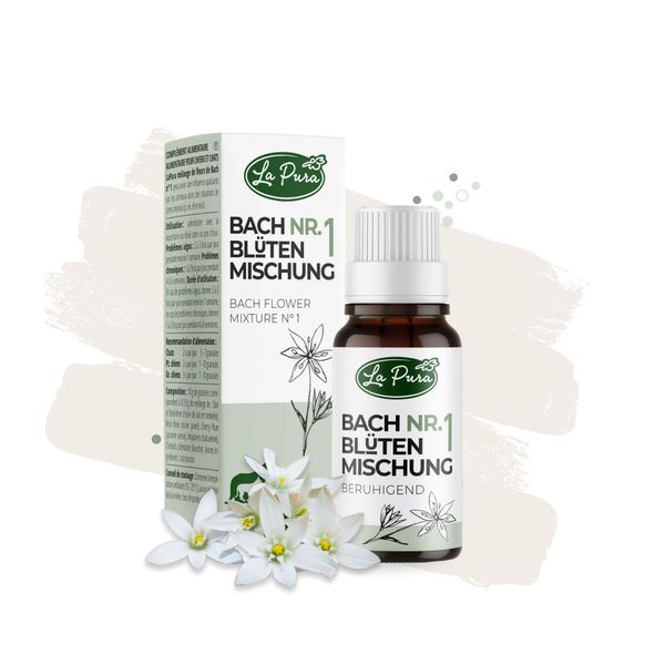 LaPura Bachblüten Nr. 1 für Hunde & Katzen, zur sanften Beruhigung bei Lärm, Unruhe, Angst, Reisen, Alleinsein, Gewitter, Anti-Stress Globuli 10 g
