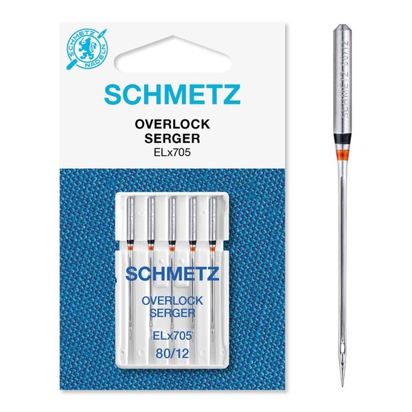 Schmetz ELX705-80 Sewing Machine Needles Metal Silver 5 Count