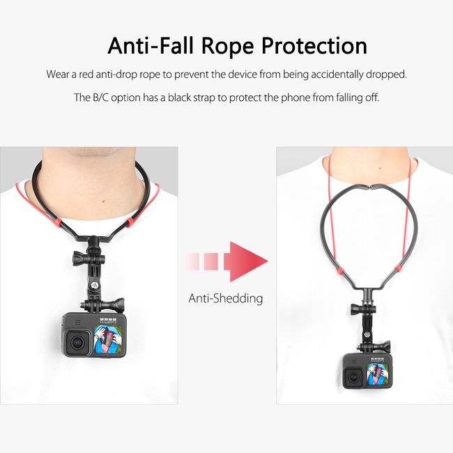 Vamson Neck Hold Mount Lanyard Strap for GoPro Hero 10 9 8 Insta360 Dji  Osmo Action Camera Accessories for iphone 13 SmartPhone