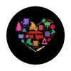 Motorhome Camping Retro Heart PopSockets Adhesive PopGrip