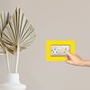 5X Double Socket Surround, Acrylic Back Panel or Plate, Protect Wall from Finger Prints, Font Colour:Yellow
