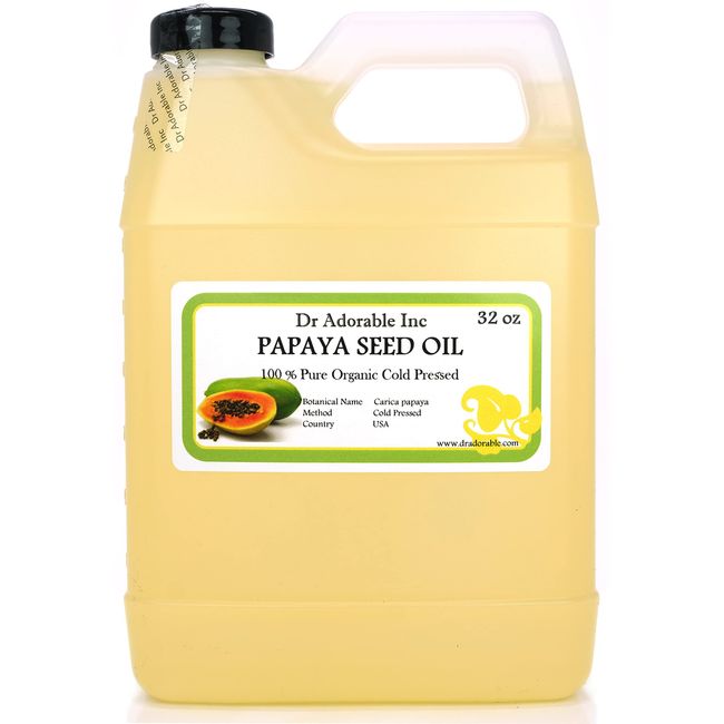 Dr Adorable - 32 oz - Papaya Seed Oil - 100% Pure Natural Premium Organic Cold Pressed