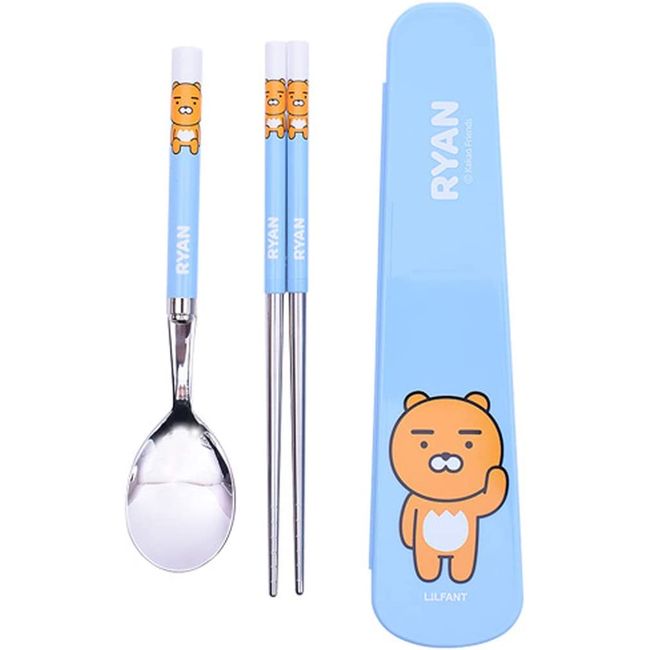 Kakao Friends Vacuum Junior Stainless Steel Spoon and Chopsticks Case Set