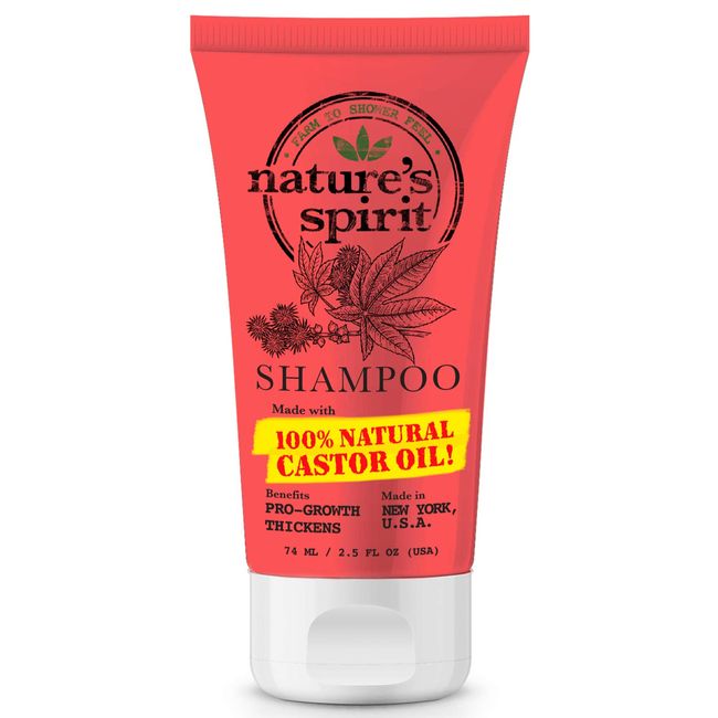 Nature's Spirit Pro-Growth Castor Oil Shampoo Travel Size 2.5 ounce