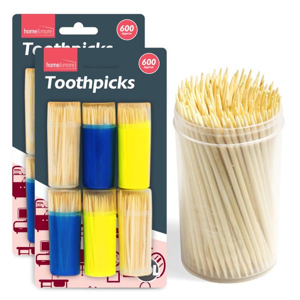 1200pk Cocktail Sticks for Food | 12 x 100pk Toothpicks Wooden | Tooth Picks Sticks Wood for Fruits, BBQ Parties | Toothpick for Dental Hygiene | Home & Commercial Use Tooth Pick | Wooden Toothpicks