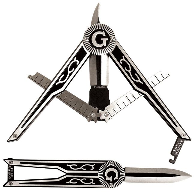 Oliasports Masonic Free Mason Square & Compass Symbolic Display Knife