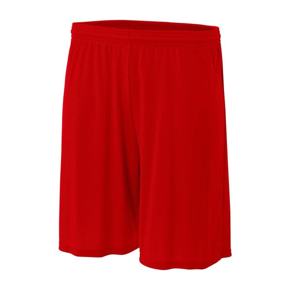 A4 6" Youth Cooling Performance Shorts, Scarlet/Red, Medium