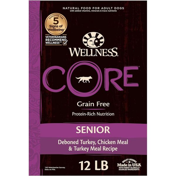 Wellness CORE Grain-Free Senior Dry Dog Food, Made in USA with Natural Ingredien