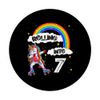 Dabbing Unicorn Rolling Into 7 Rainbow Roller Skate Birthday PopSockets Swappable PopGrip