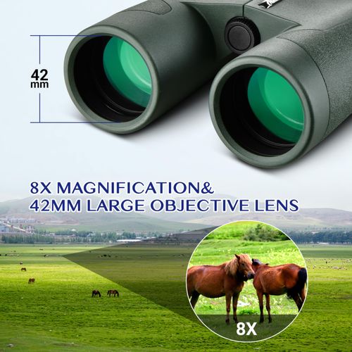 AOMEKIE Binoculars for Adults ED 8x42 Fully Multi-coated with BaK4 Prism Fog & Waterproof Binoculars for Boating Navigation Hunting Fishing Water Sports