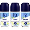 Fa Deodorant 1.7 Ounce Roll-On Sport (50ml) (3 Pack)