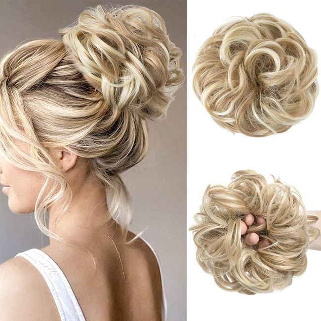 Scrunchy Scrunchie Bun Messy Hair Bun Hair Piece Hair Bun Updo Hairpiece Hair Extensions Wavy Curly Messy Hair Bun Extensions Dount Hair, Dirty Bloned