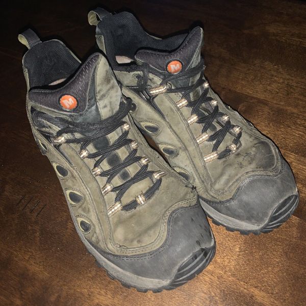 Merrell Vibram Radius Men’s 10.5 Charcoal Outdoor Hiking Boots Hunting EUC