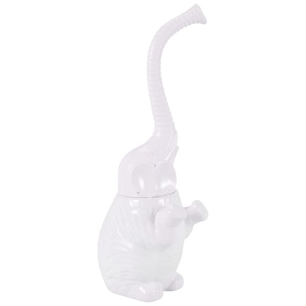 Pqahffowr Elephant Toilet Brush,Bathroom Soft Bristled Toilet Brush Detachable Elephant Shape with long handle,Christmas,New Year's Day Gift (White)