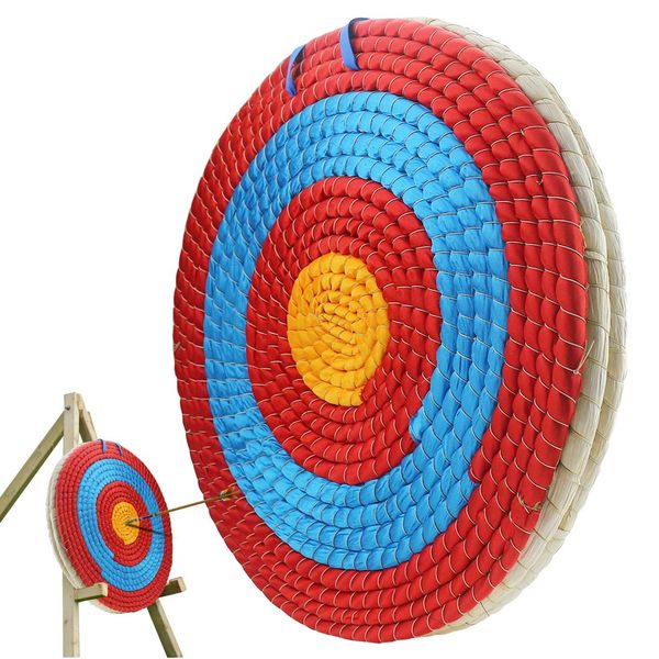 Ogrmar 3 Layers 20 inch Traditional Solid Straw Archery Target 2.2 inch Thickness Hand-Made Arrows Target for Outdoor Shooting Practice