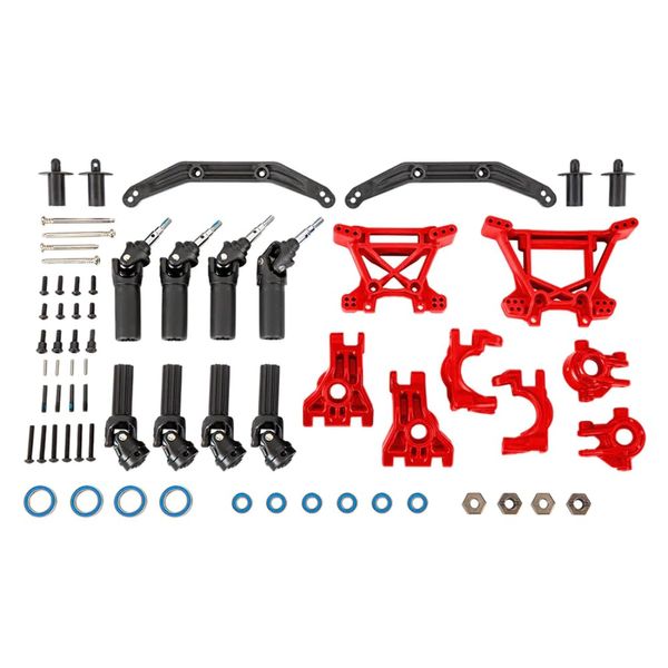 Traxxas 9080R Outer Driveline & Suspension Upgrade Kit, Extreme Heavy Duty, Red