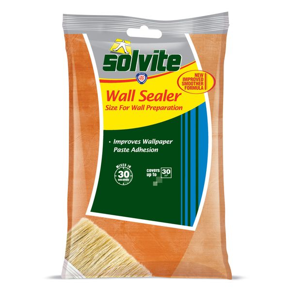 Solvite Wall Sealer, Wallpaper Prep, Improves Wallpaper Paste Adhesion, for Absorbent & Plastered Walls, Mixes in 30 seconds, Covers up to 30m2, 61g