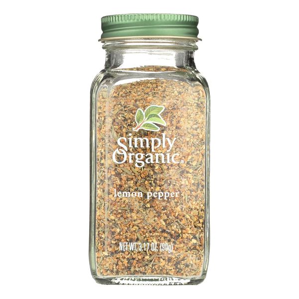 Simply Organic B28640 Simply Organic Lemon Pepper Certified Organic -Pack of 1 x 3.17 Ounces