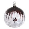 Jingle Bells Lauscha Christbaumkugel weiß/Bordeaux 6cm