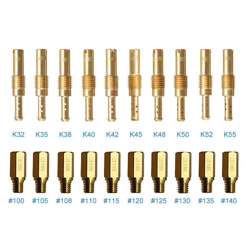 20 Pcs Carburetor Jets Kit for Keihin OKO KOSO PE PWK Carb Main Jet Kit ...