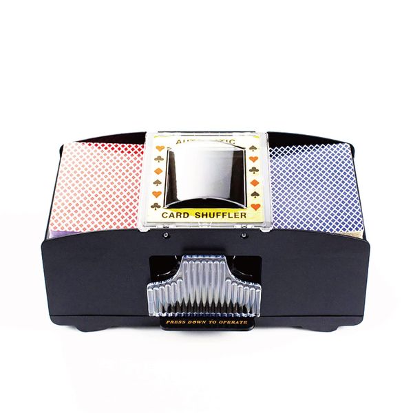 TJQ Card Shuffler Automatic Shuffling Machine Card Game Party Casino Time Saving for 2 Decks