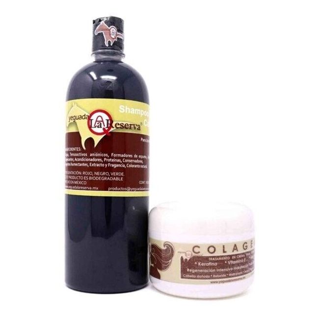 Yeguada La Reserva Shampoo & Colageno 60gr All Natural Anti Hair Loss Treatment