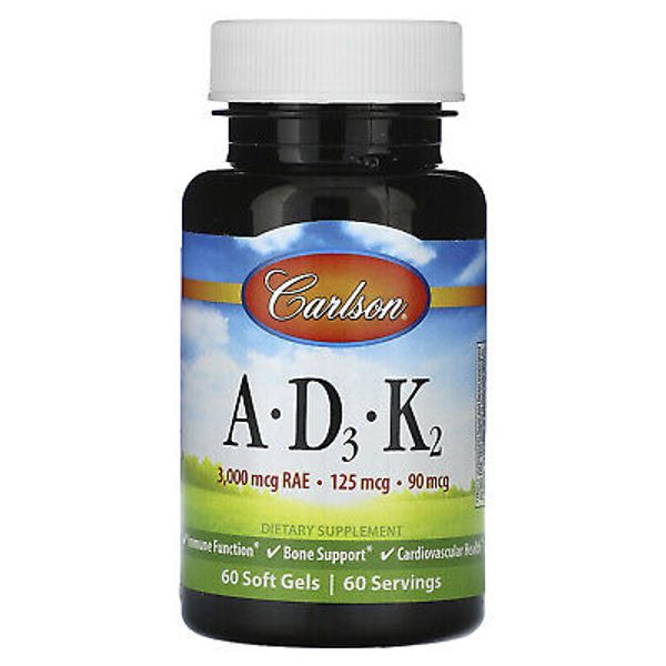 Vitamins A - D3 - K2, 60 Soft Gels