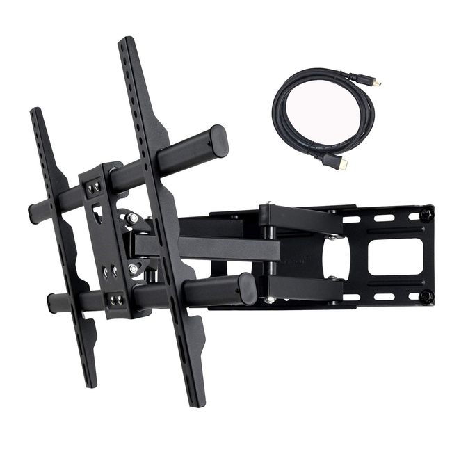 VideoSecu MW380B5 Full Motion Articulating TV Wall Mount Bracket for Most 37"-70" LED LCD Plasma HDTV Up to 125 lbs with VESA 684x400 600x400 400x400 150x100mm, Dual Arm Pulls Out Up to 14" AW9