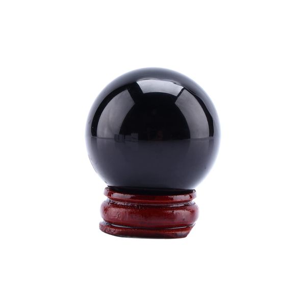 Crystal Ball, Glass Ball, Black Crystal Ball, Glass Ball with Base, Decorative Glass Ball, Crystal Ball, Base Included, Feng Shui Item, Good Luck Prayer, Amulet, Interior, Christmas, New Year, Present, Black