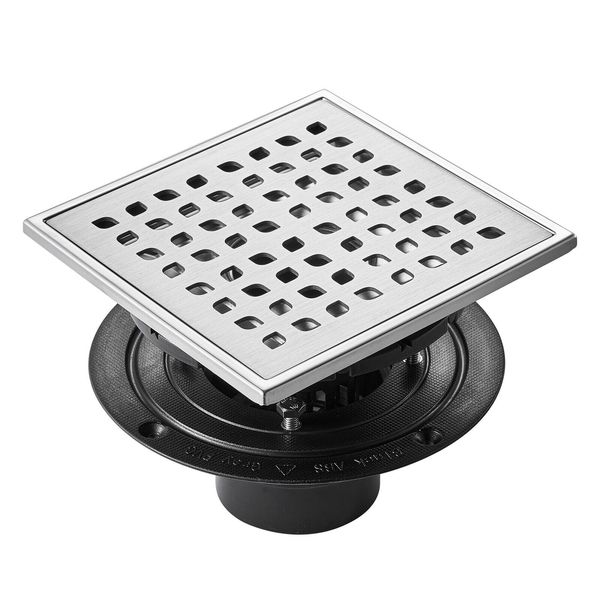 VEVOR 16” Linear Shower Drain with Square Pattern Grate Brushed Stainless Steel