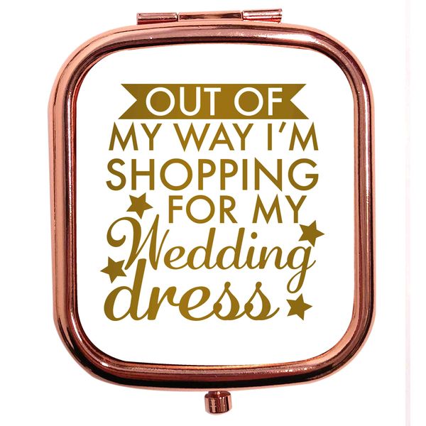 Flox Creative Rose Gold Square Compact Mirror Shopping for my Wedding Dress T-Shirt