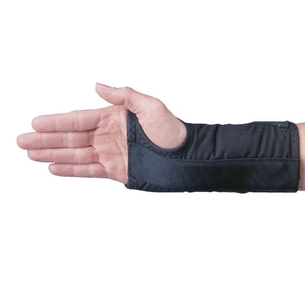 Rolyan - 59799 D-Ring Left Wrist Brace, Size Medium Fits Wrists 6.75"-7.5", 7" Regular Length Support, Black Brace with Straps and D-Ring Connectors to Secure and Stabilize Hands and Wrists