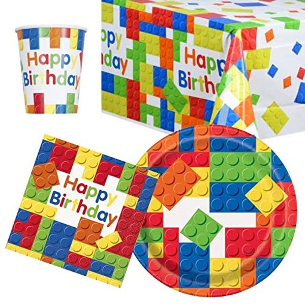 Building Blocks Party Tableware Pack for 8