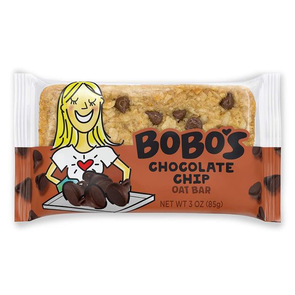 Bobo's Oat Bars (Chocolate Chip, 12 Pack of 3 oz Bars) Gluten Free Whole Grain Rolled Oat Bars - Great Tasting Vegan On-The-Go Oatmeal Snack, Made in the USA