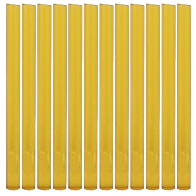 12Pcs Professional Hair Extensions Sticks, Hair Styling Tool Keratin Gun Bond Glue Wig Hair Extension Hot Glue Adhesive Sticks(yellow)