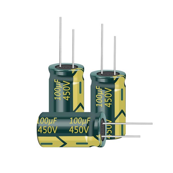 PENGLIN 5pcs Electrolytic Capacitors Aluminum Electrolytic Capacitors 450V 100UF 105℃ 18x30mm High Frequency Low Resistance Long Life (450V 100μF)