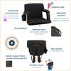 Alpcour Folding Stadium Seat – Deluxe Reclining Wide Adults Camping Back Support Chair for Bleachers Best Extra Thick Plus Size Waterproof Lightweight Sturdy Padded Bleacher Seats Backs