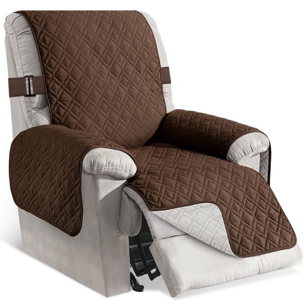 RHF Recliner Cover Anti-Slip Recliner Chair Covers Leather Recliner Cover Oversized Recliner Covers for Large Recliner Furniture Protector Recliner Slipcovers (Recliner Oversized: Chocolate)