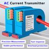 AC Current Transmitter,Hall DC Sensor,Output to PLC or Instrument,High Precision Perforated Sensing Current 0-100V-420mA