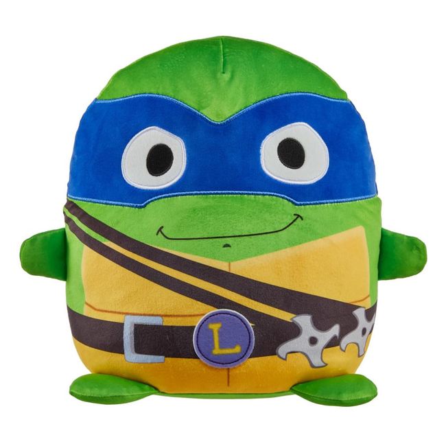 Mattel Teenage Mutant Ninja Turtles: Mutant Mayhem Plush Toys Cuutopia, 10 Inch Rounded Leonardo Kawaii-Style Plush, Blue Masked Leo Collectible