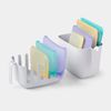 YouCopia Reusable Silicone, White, Bag Drying Rack and Bin Set