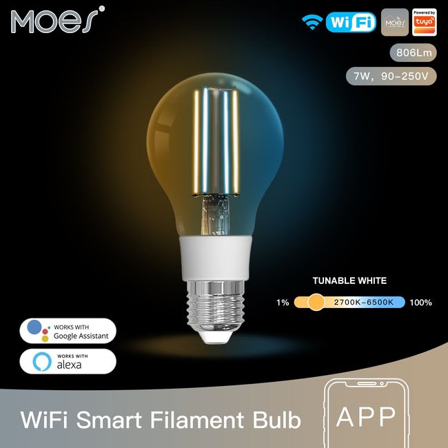 MOES WiFi Smart Candle LED Light|Best Colored Dimmable Smart Bulbs