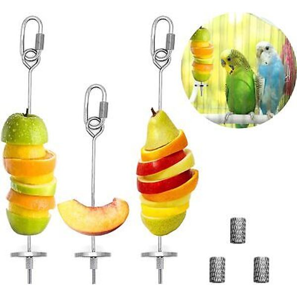 3Pcs Bird Food Holder, Feeder Toy, Stainless Steel Small Animal