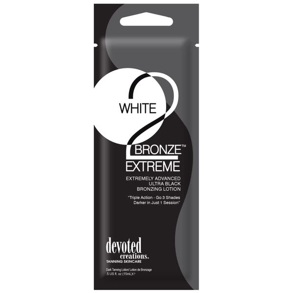 Devoted Creations White 2 Bronze extremely advanced black bronzing sunbed lotion cream 15ml sachet